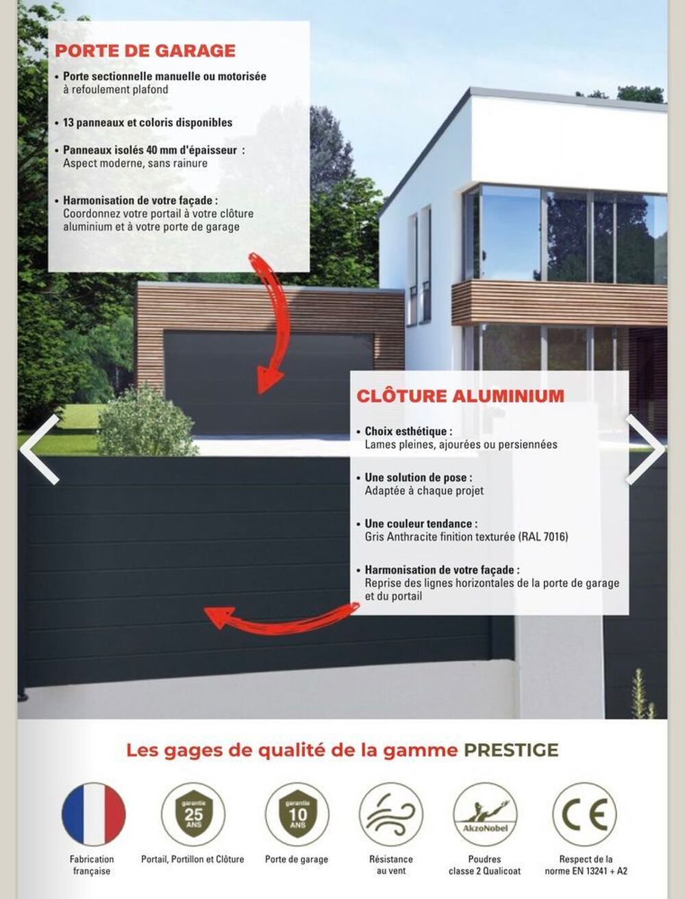 Portail coulissant + moteur Jardin