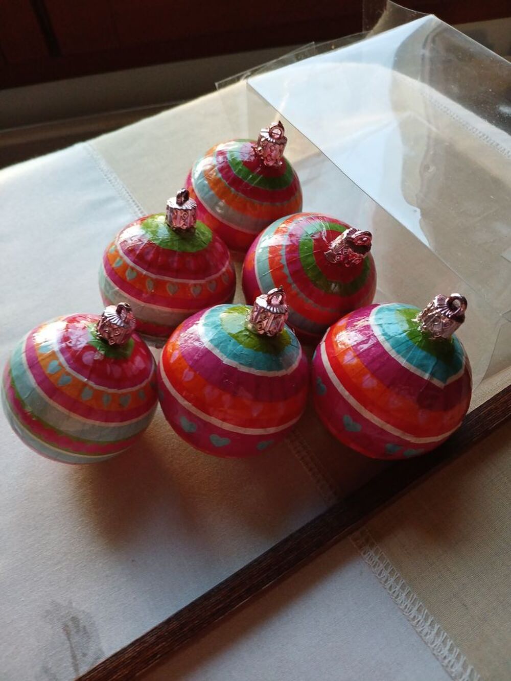 LOT DE 6 BOULES DE NOEL VINTAGE Décoration