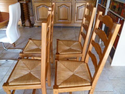 Lot de 4 chaises pailles 60 Courgains (72)
