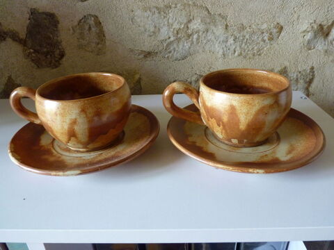 Duo en gr�s, tasse et sous tasse, fabrication artisanale 20 Prissac (36)