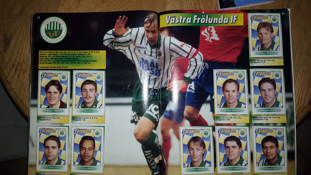 album panini foot su&egrave;de 1995 