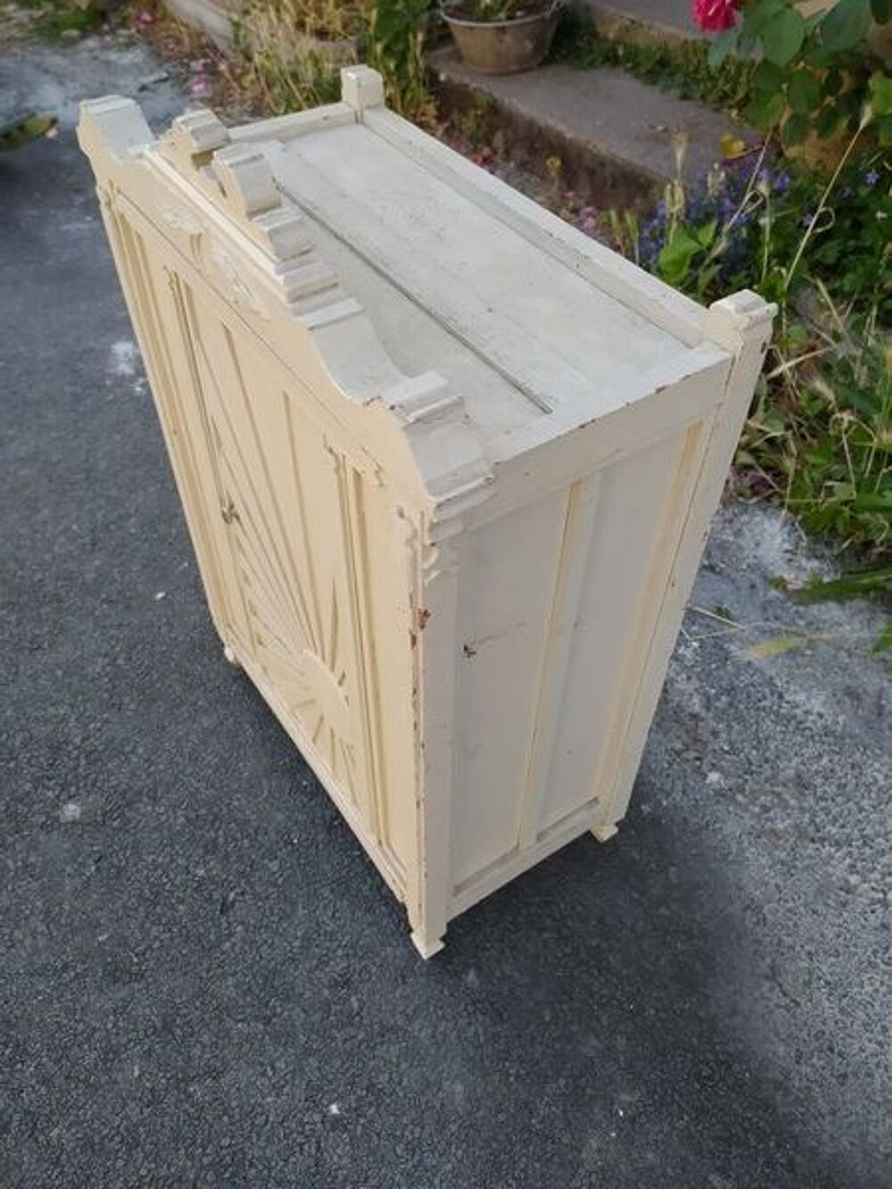 Anciens Meubles de Poup&eacute;e Lit et Armoire Bois XIX&egrave;me Meubles