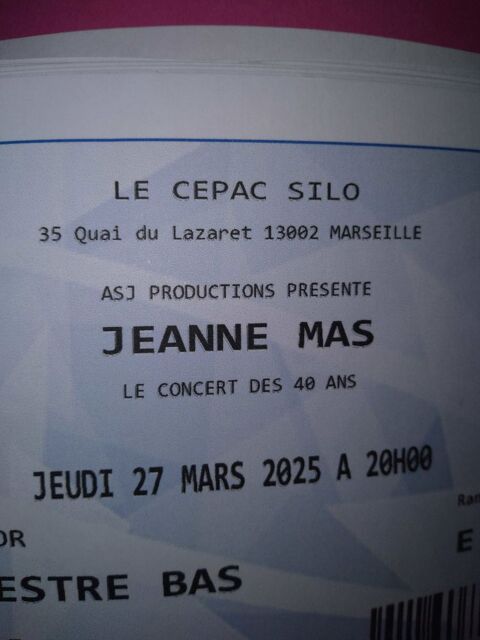 Billet concert Jeanne Mas 60 Marseille 4 (13)