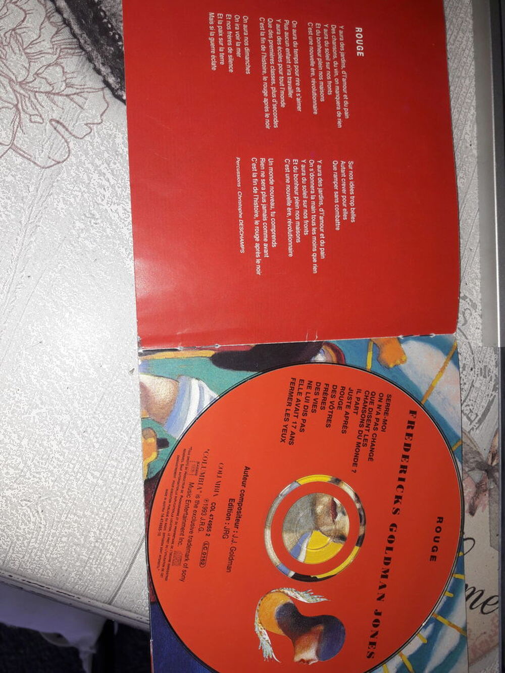 CD Rouge
JEAN-JACQUES GOLDMAN, FREDERICKS, JONES Audio et hifi