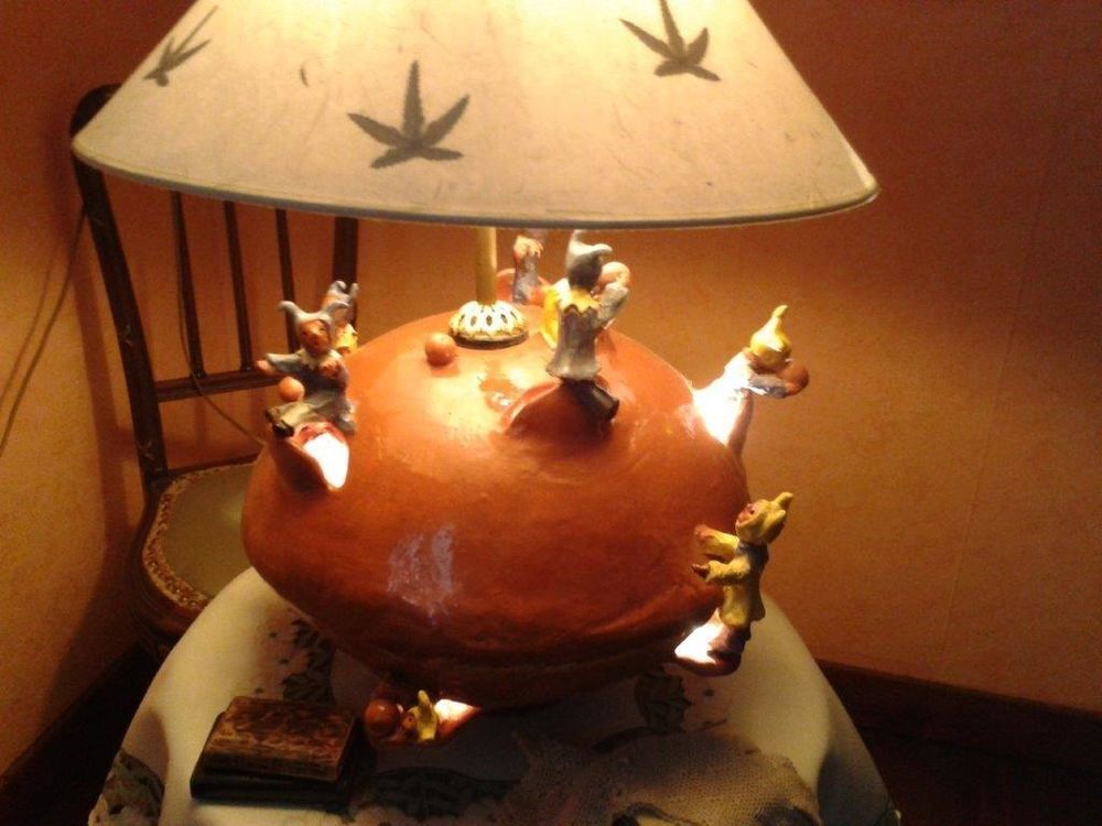 LAMPE TERRE CUITE H 50 cm Dcoration