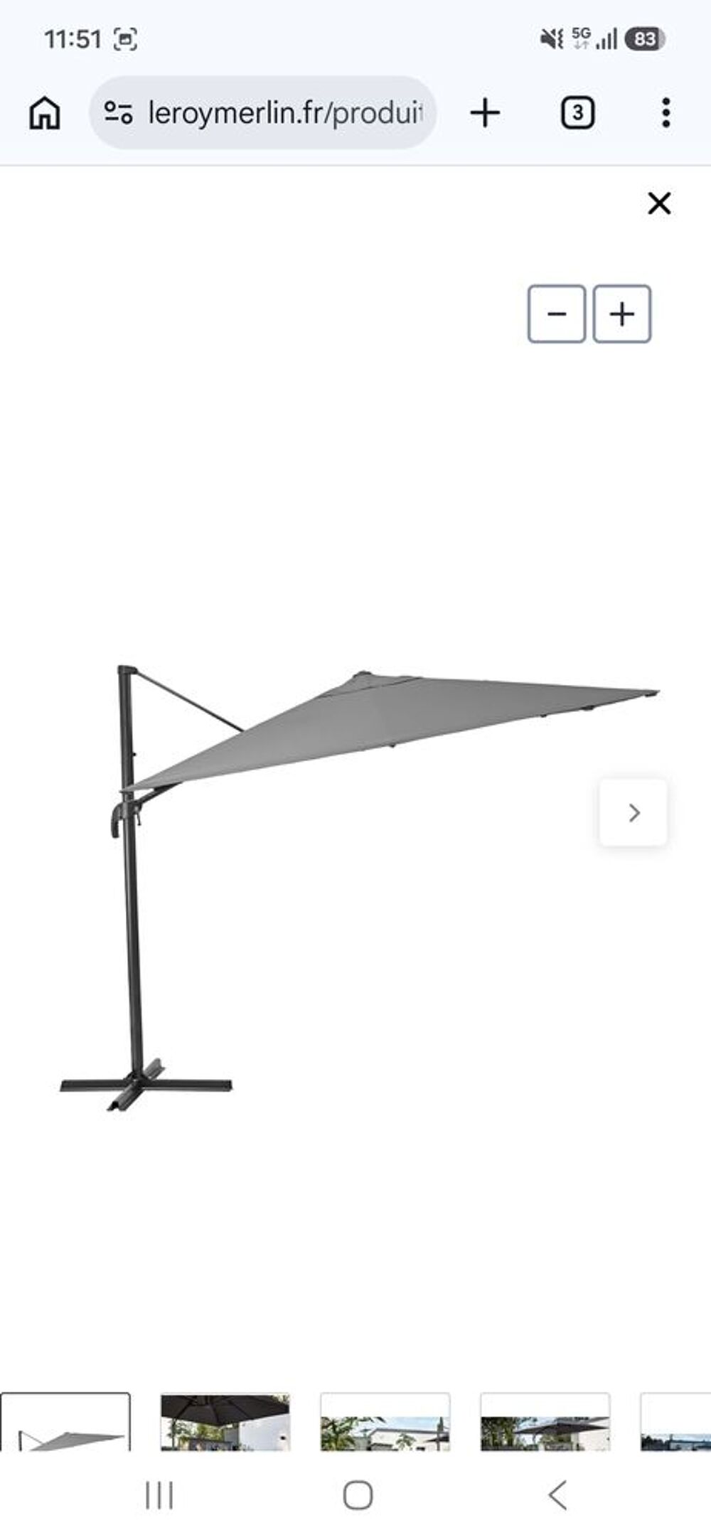 Parasol d&eacute;port&eacute; Jardin