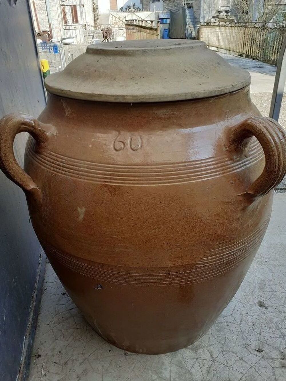Gros SALOIR ancien en gres 60 kgs etat nickel Cuisine