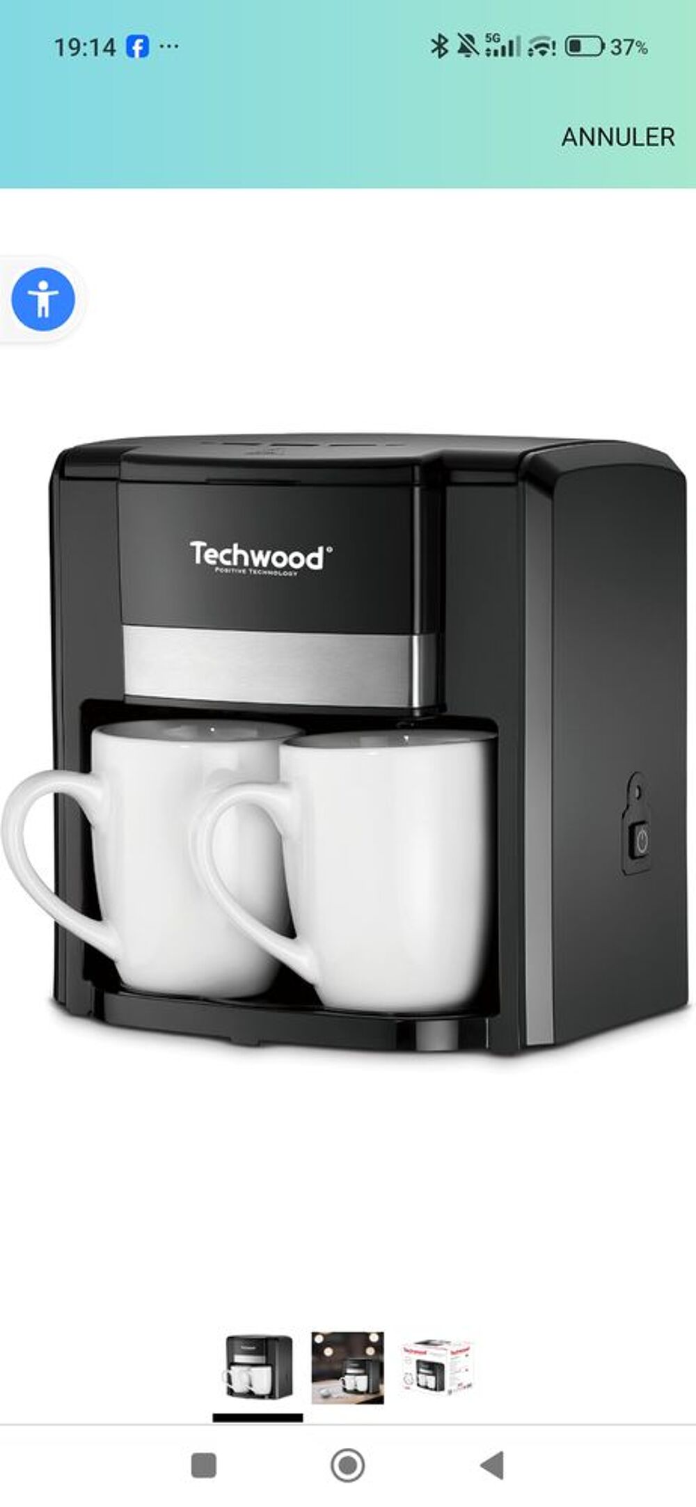 Cafeti&egrave;re Duo Techwood
Electroménager