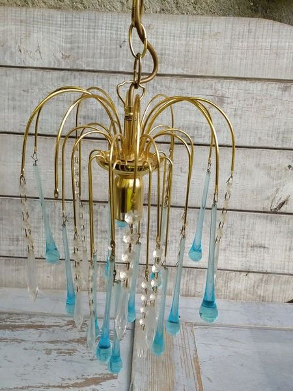 Lustre Verre de Murano Pampilles Gouttes Design Paolo Venini Dcoration