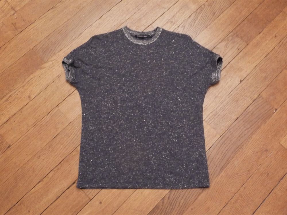 Top/ Tee Shirt Gris avec Fils Argent&eacute;- Taille 0- Monoprix Vêtements