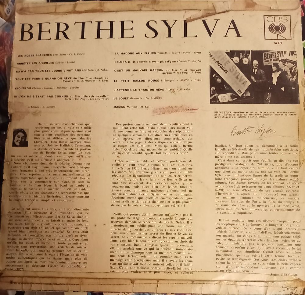 BERTHE SYLVA / DISQUE VYNIL 33 TOURS CD et vinyles