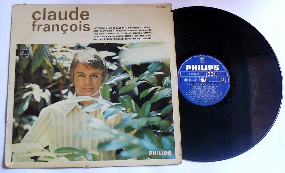 LP Claude FRANCOIS : J'attendrai - Philips P 70.386 L Biem CD et vinyles