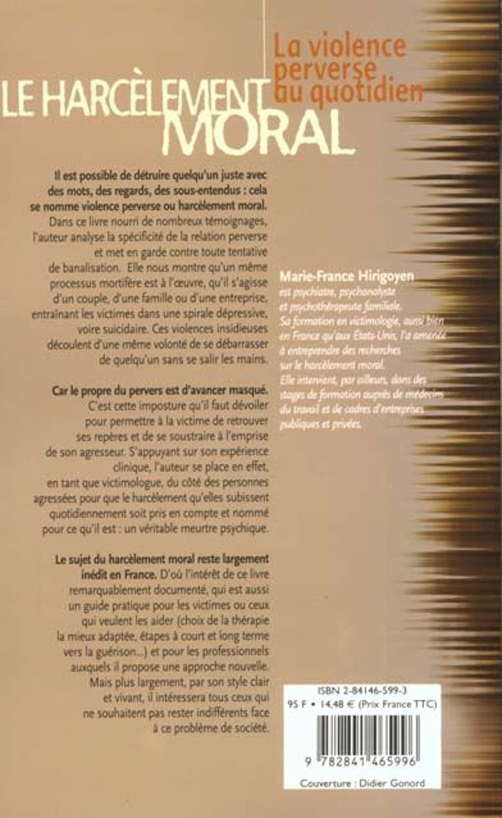 Livre "Le harc&egrave;lement moral" de Marie-France Hirigoyen Livres et BD