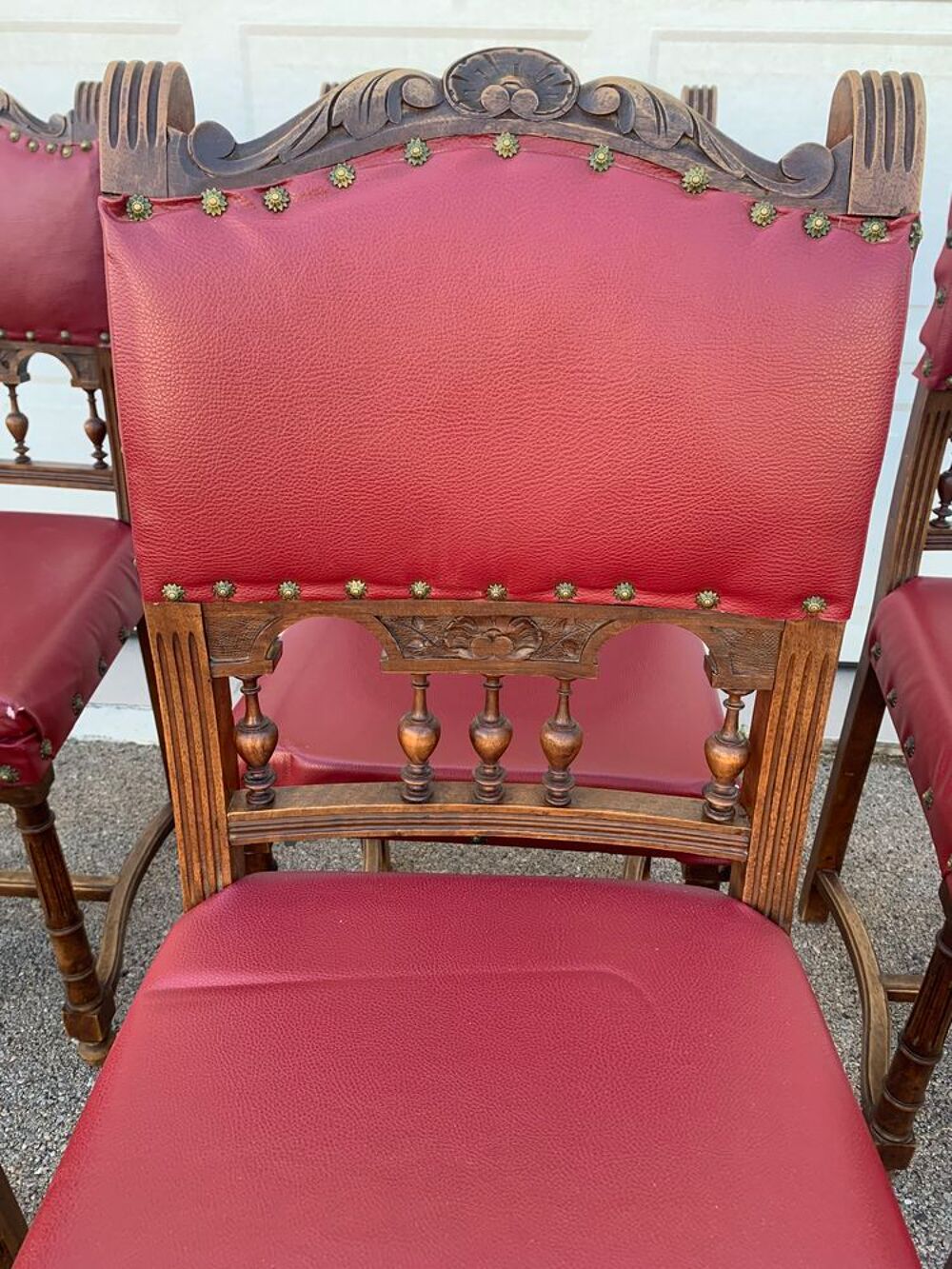 Lot de 6 chaises anciennes num&eacute;rot&eacute;es Décoration