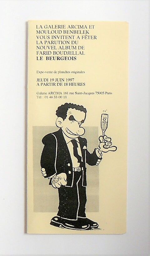 BOUDJELLAL : Invitation Galerie Arcima - 1997 4 Argenteuil (95)