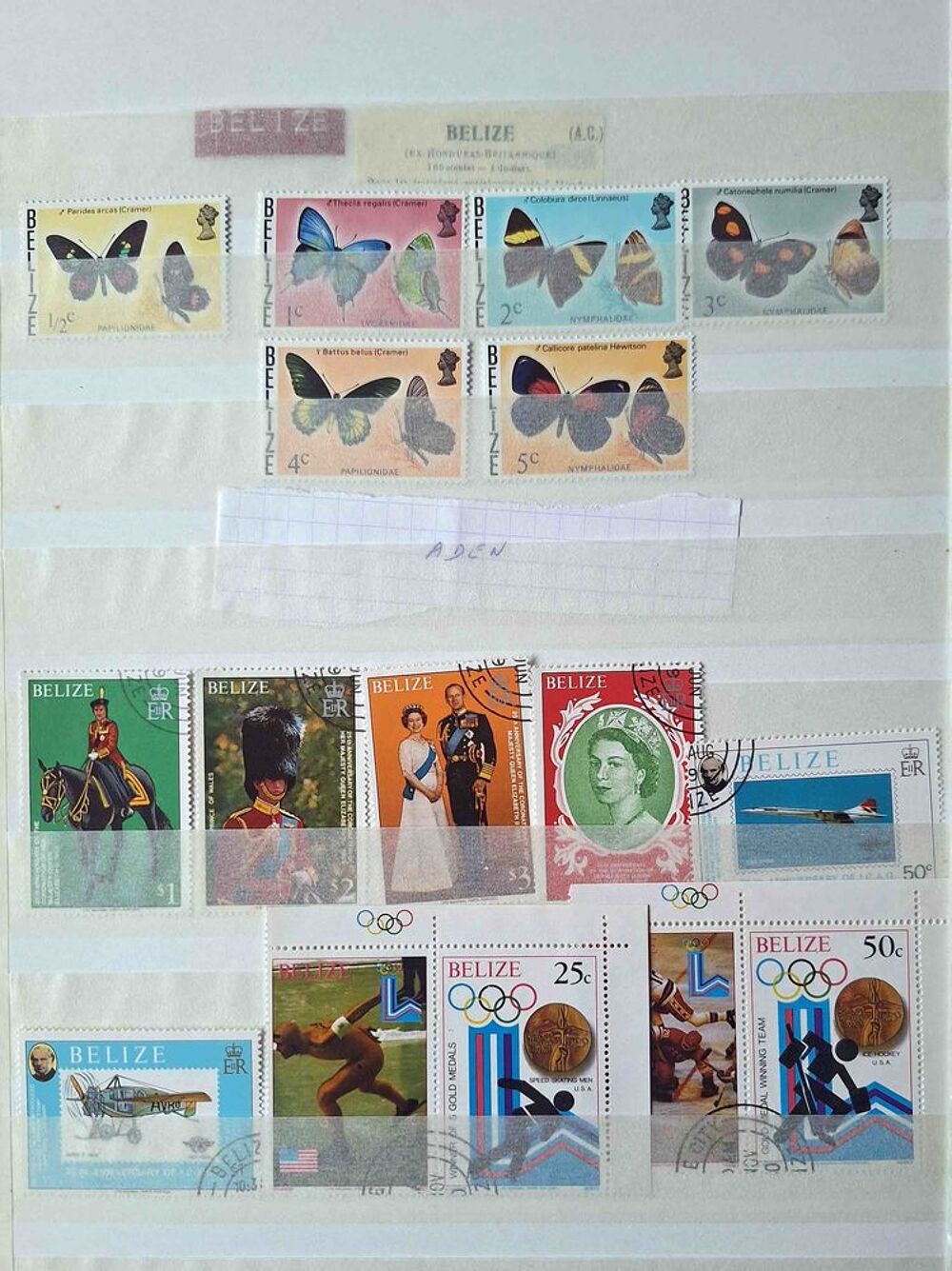 S&eacute;rie de timbres de collection de Belize 