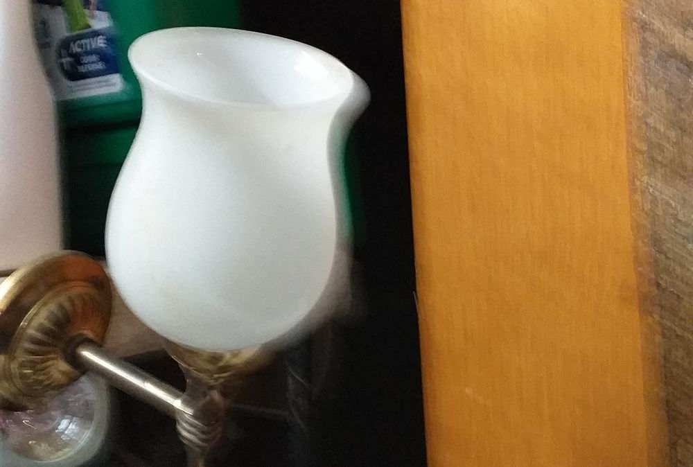 Lampe de Table en OPALINEC&eacute;ramique Bleue avec Abat-jour Vert Décoration