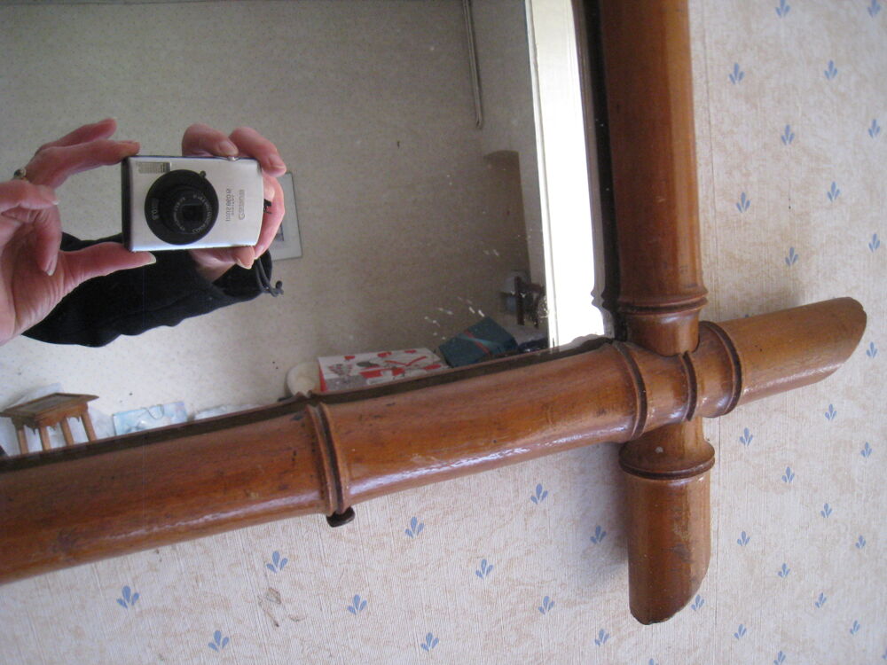 Grand miroir "bambou" au mercure 1930 Décoration