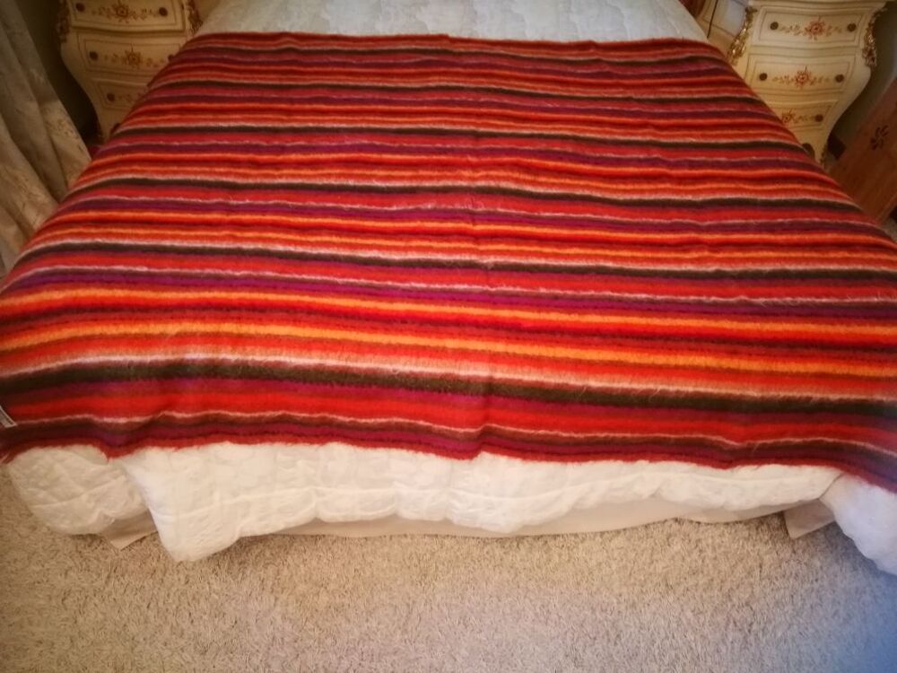 PLAID BRUN DE VIAN TIRAN 100% MOHAIR Décoration