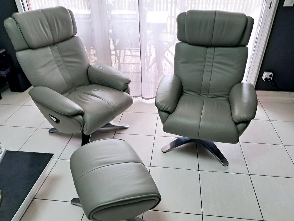 2 fauteuils cuir Meubles