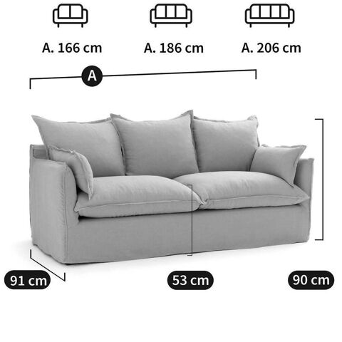 Canap� 2, 3 ou 4 places, convertible, d�houssable, en polyester, ODNA 500 Bry-sur-Marne (94)