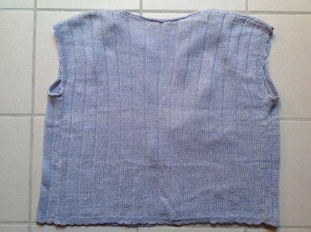 GILET EN LAINE BLEU CIEL FAIT MAIN Envoi possible
Vêtements