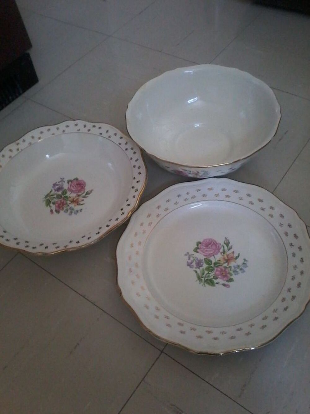 Ensemble Plat A G&acirc;teau 2 Saladier en porcelaine Cuisine