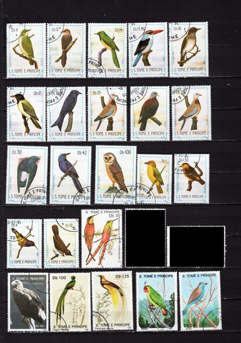 lot de 25 timbres de ST THOMAS et PRINCE avec des OISEAUX 2 Les glisottes-et-Chalaures (33)