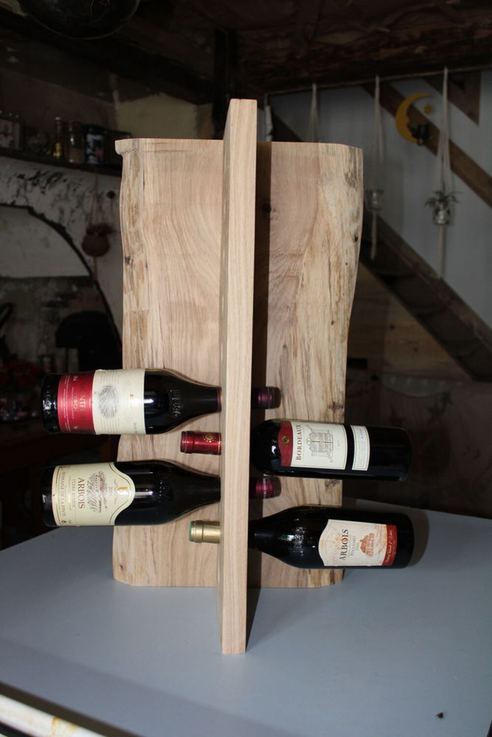 Range bouteilles en ch&ecirc;ne Meubles