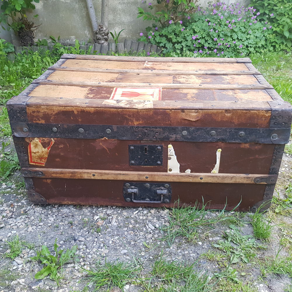 ancienne malle de voyage en bois ancien Meubles