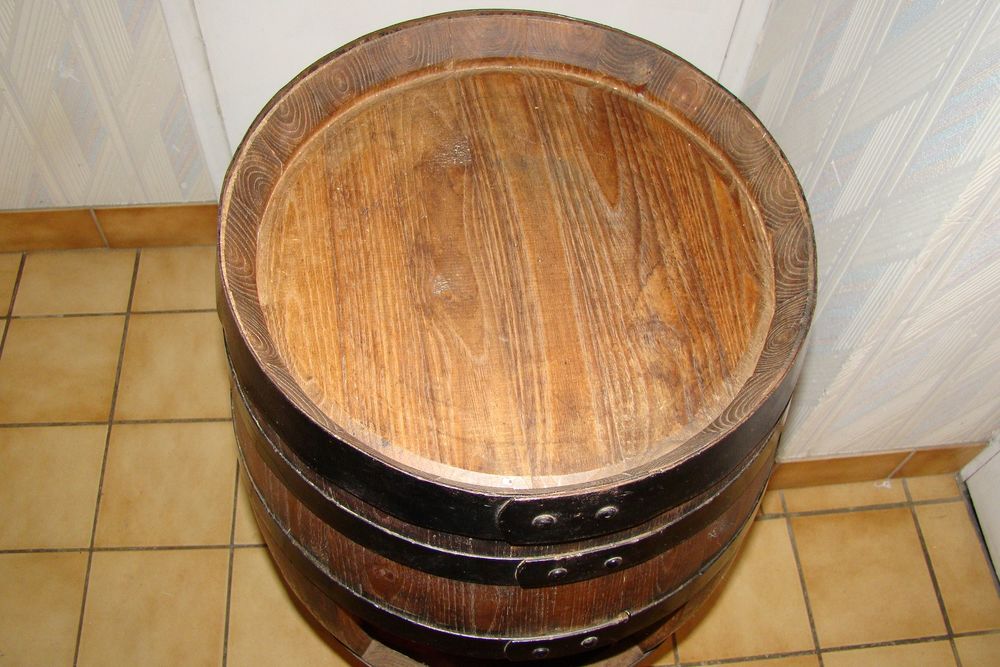 Tonneau Bar en ch&ecirc;ne - vintage ann&eacute;es 1950 Meubles