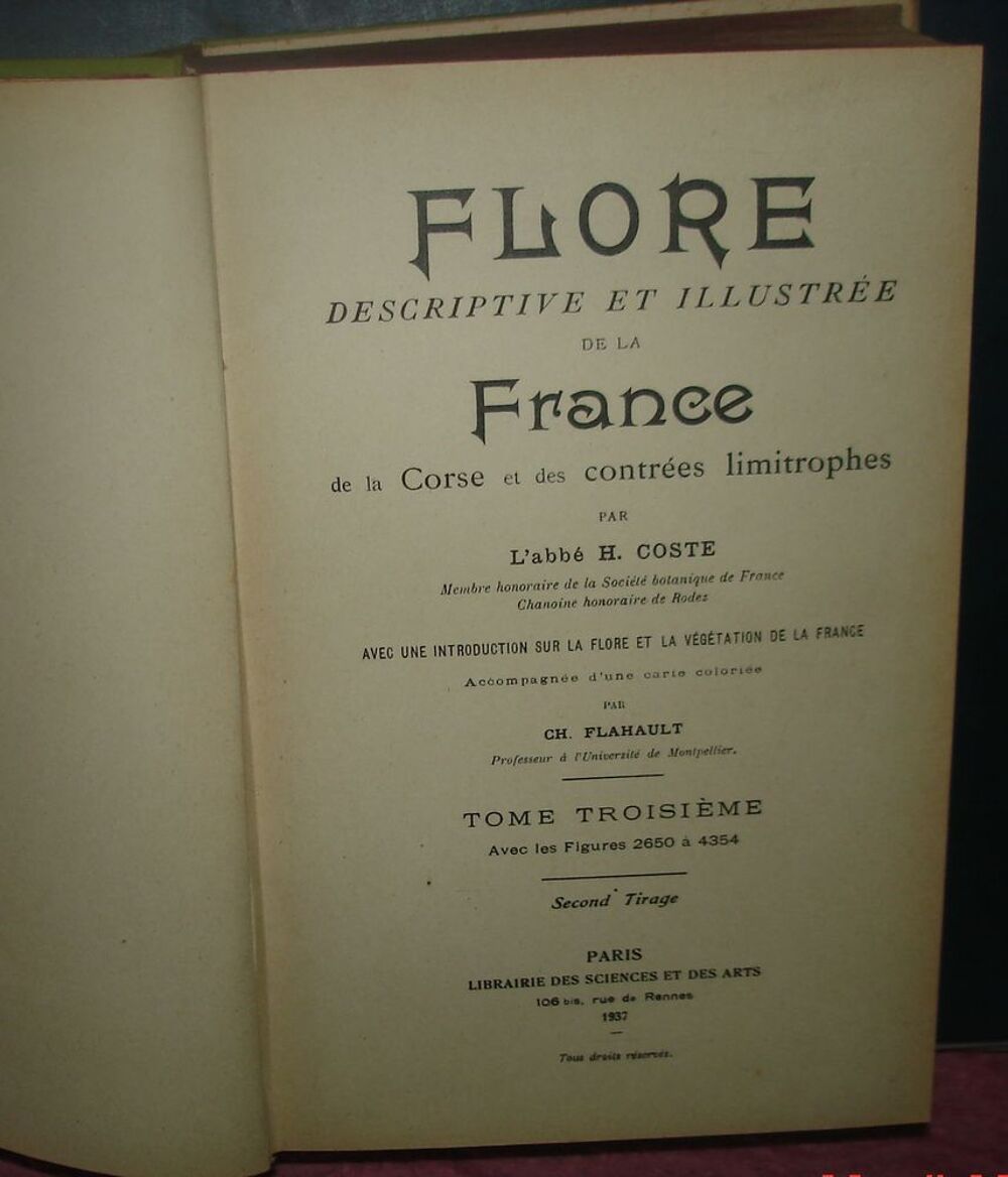 Flore descriptive et illustr&eacute;e de la France Livres et BD