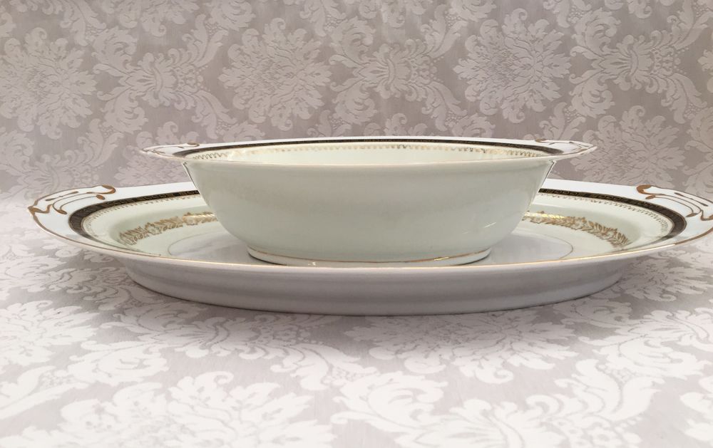 DEUX PLATS DE SERVICE OVALE PORCELAINE LUXE VINTAGE JAPON Cuisine