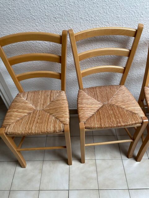 4 chaises paille et bois 40 Nancy (54)