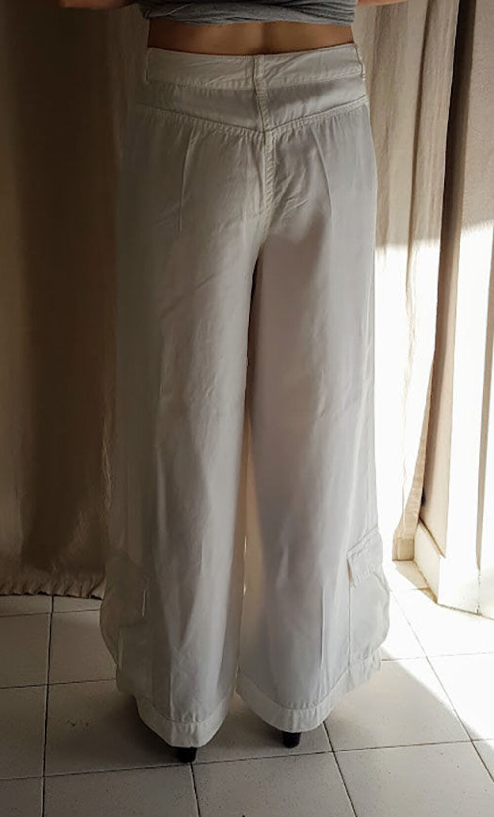 Pantalon large blanc de marque cop.copine Vtements