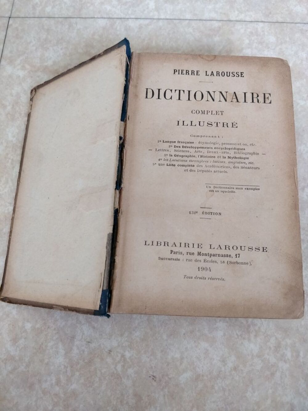 dictionnaire Complet illustr&eacute; Pierre Larousse 1904 Livres et BD