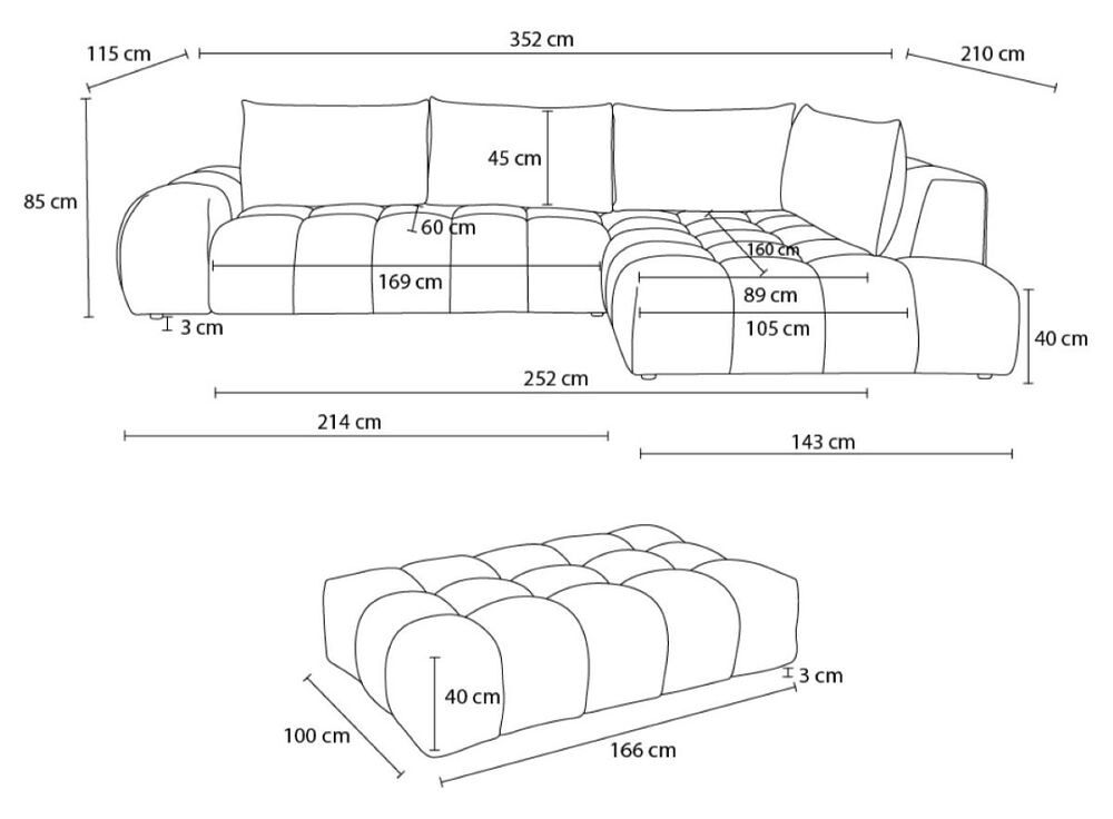 Canap&eacute; bobochic evrest + pouf Meubles