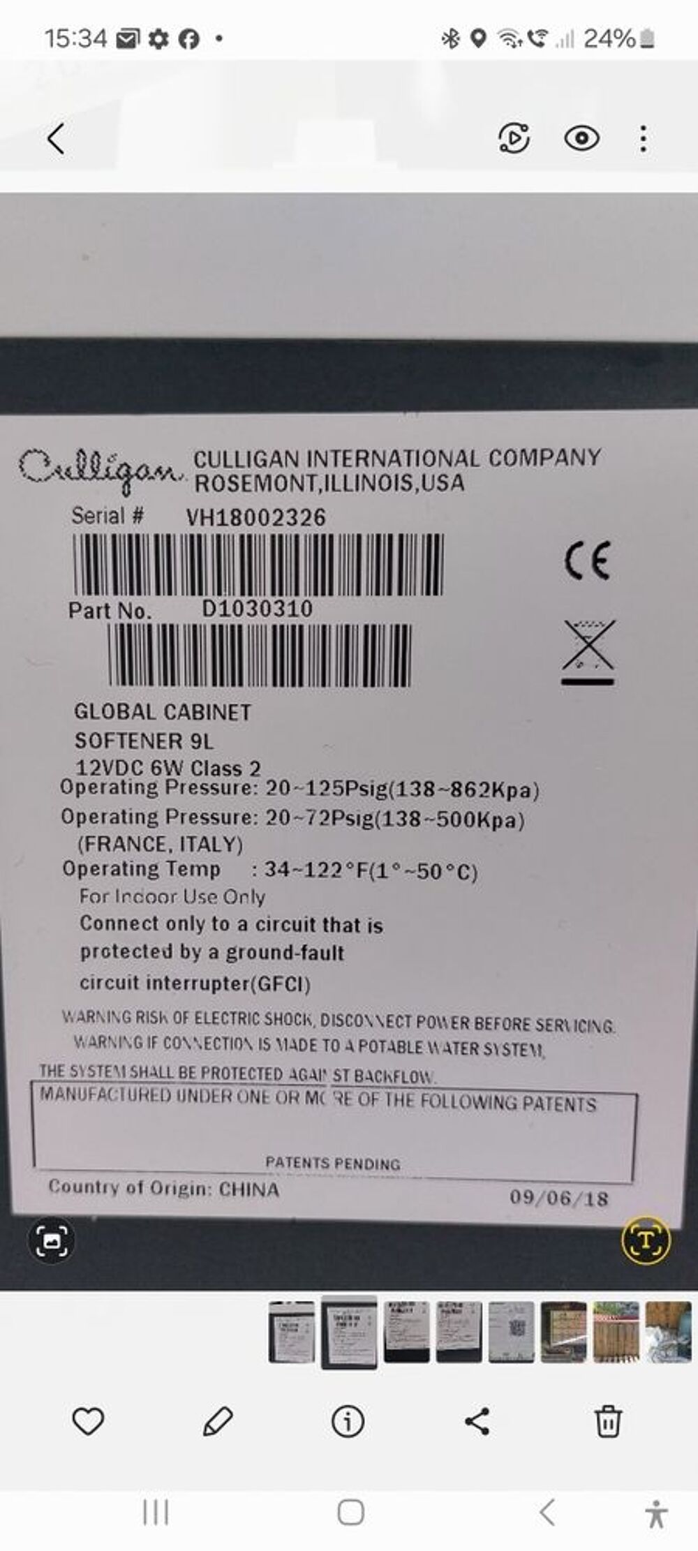 Adoucisseur d'eau Culligan Avenew 9 litres Electroménager