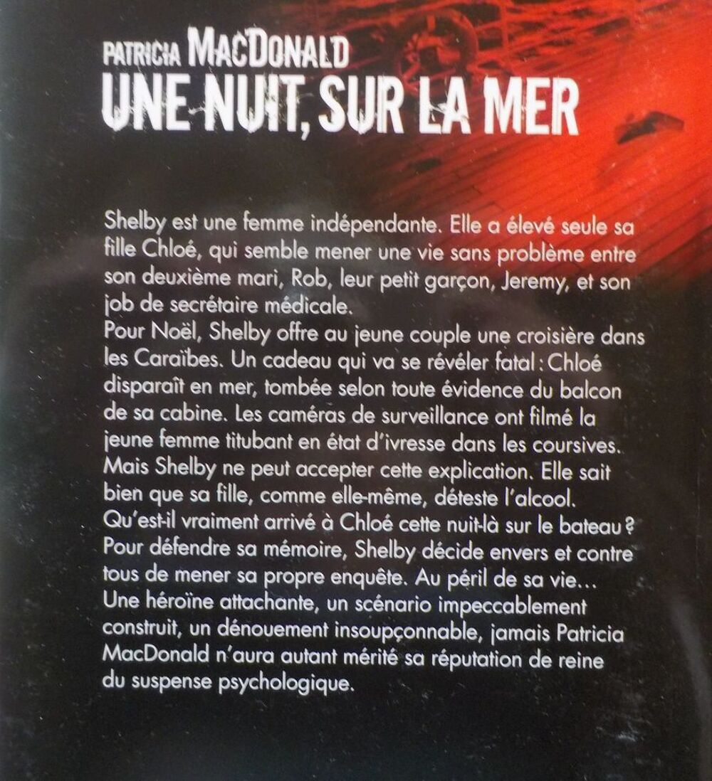 UNE NUIT, SUR LA MER de Patricia MacDONALD Ed. Albin Michel Livres et BD