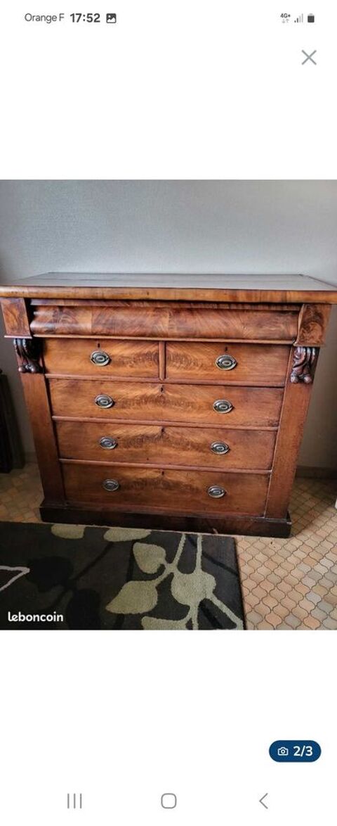 Commode Victorienne en acajou 320 Biscarrosse (40)