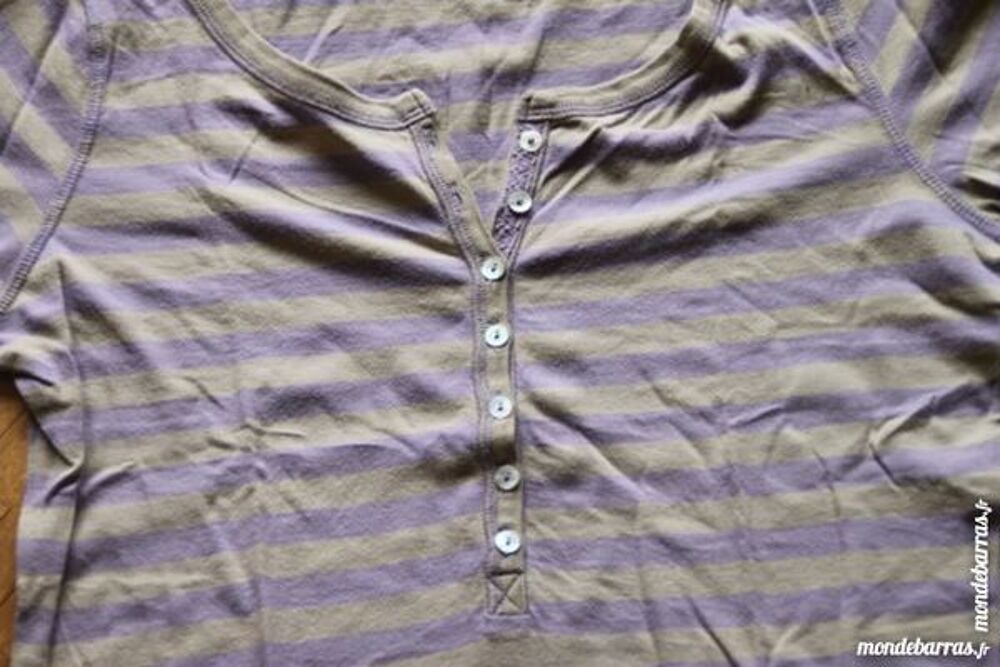 Tee-shirt rayures et boutons (V11) Vtements