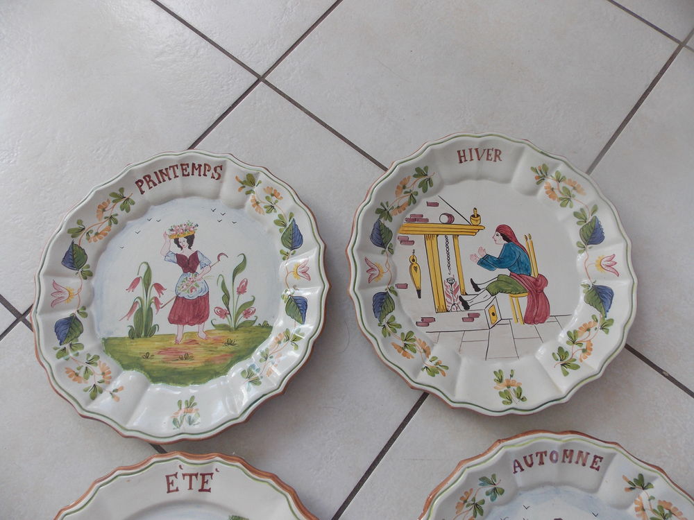 lot de 4 assiettes en c&eacute;ramique 4 saisons Décoration