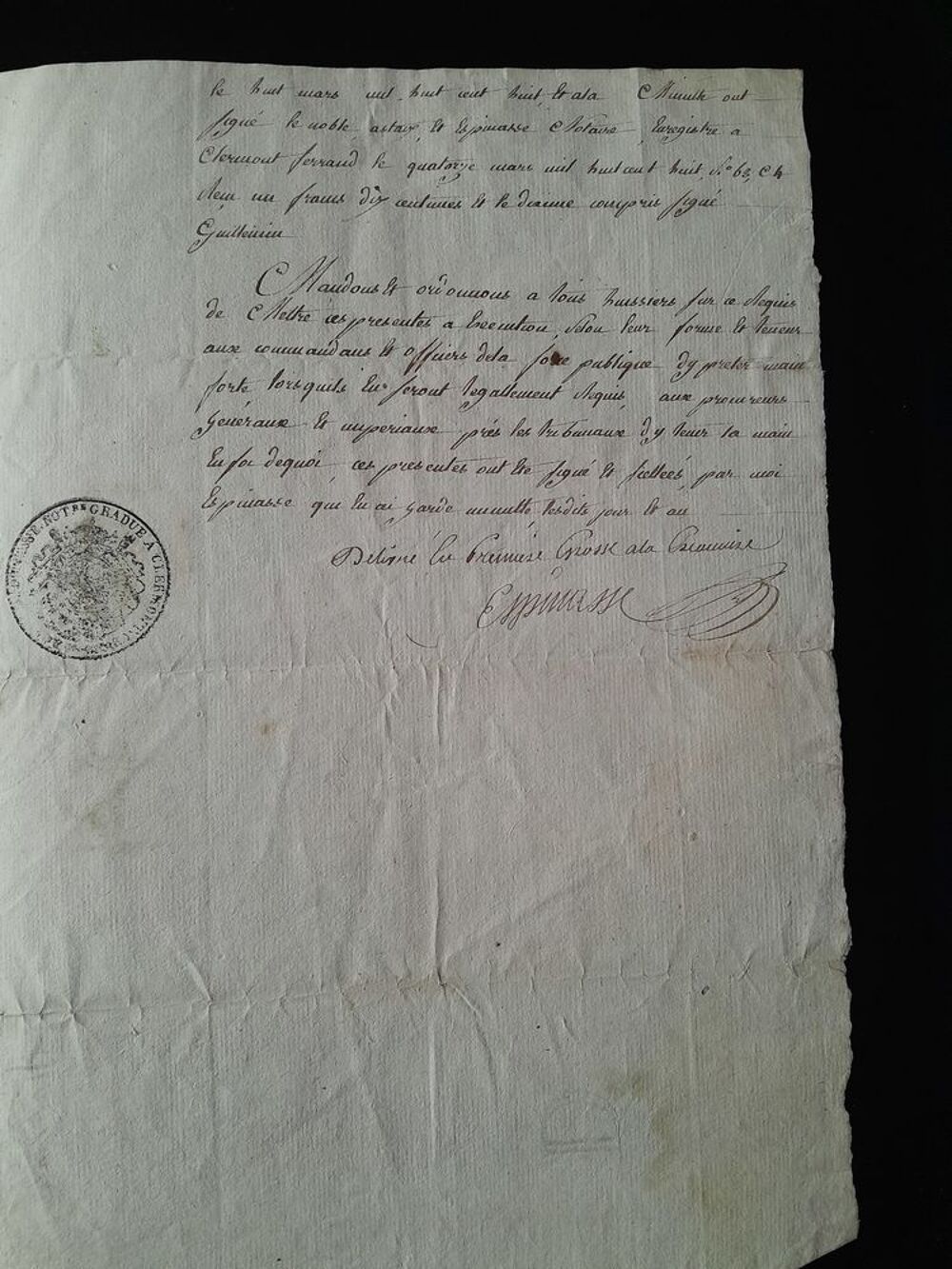 Acte notari&eacute; ancien 