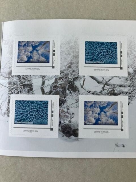 Carnet collector de 4 timbres neufs  Hiver  les arbres 10 Rochechouart (87)