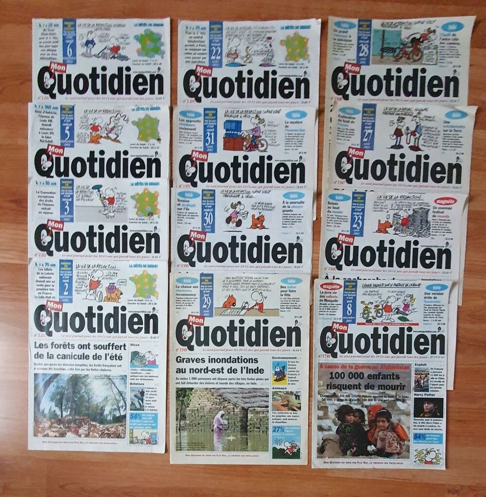 Lot Mon quotidien (12 journaux) -2001- 2002-2003 