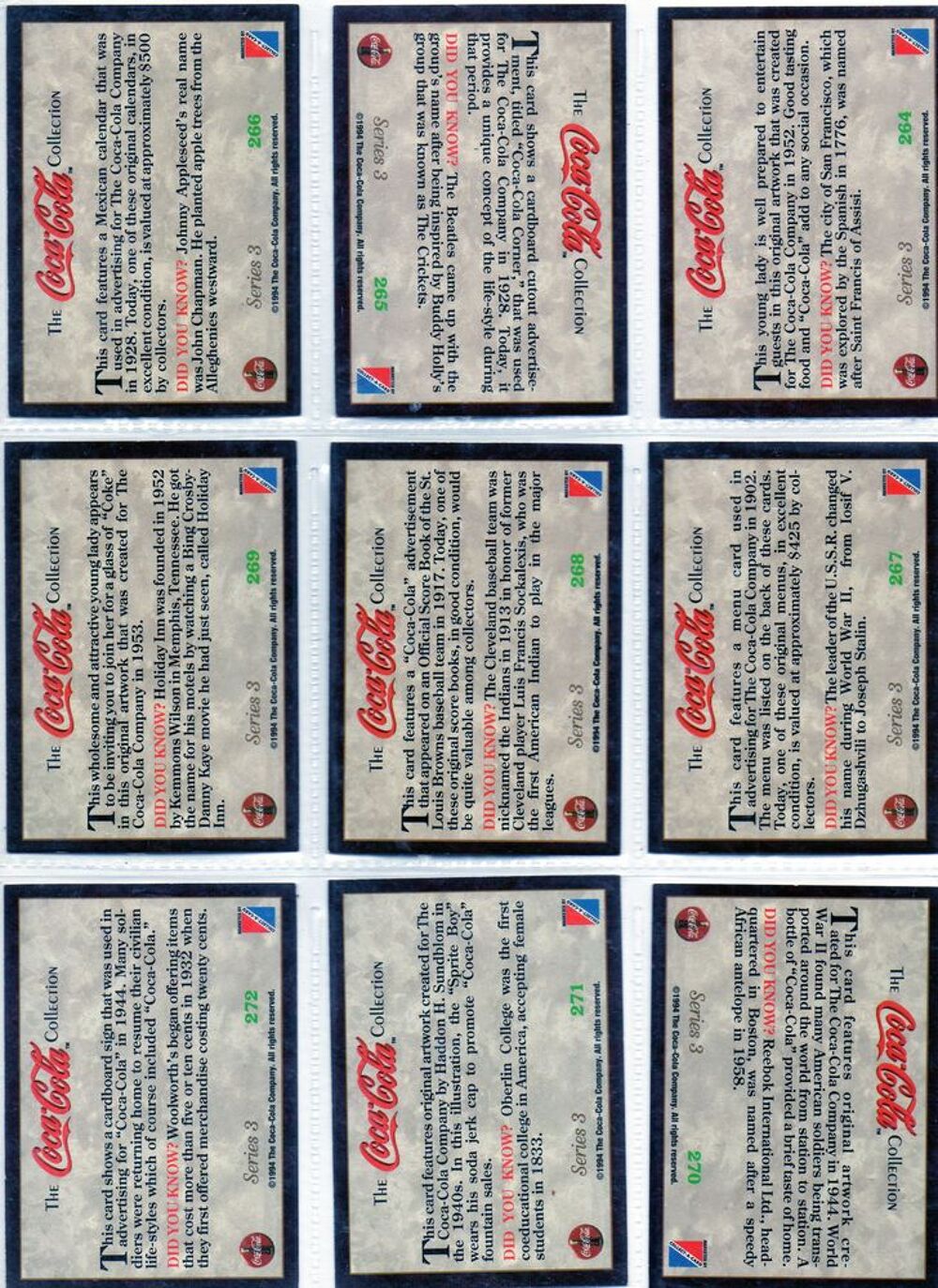 CARTES DE COLLECTION 