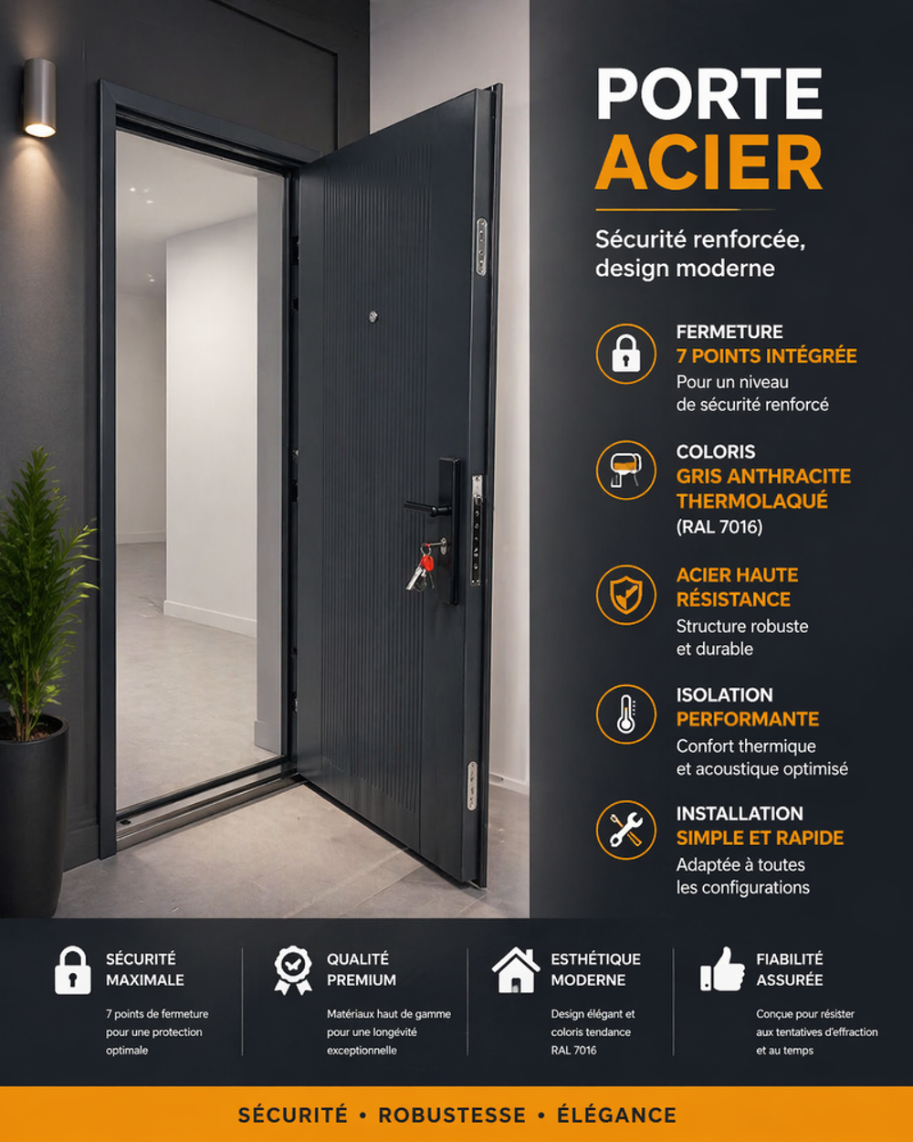 Porte acier Bricolage