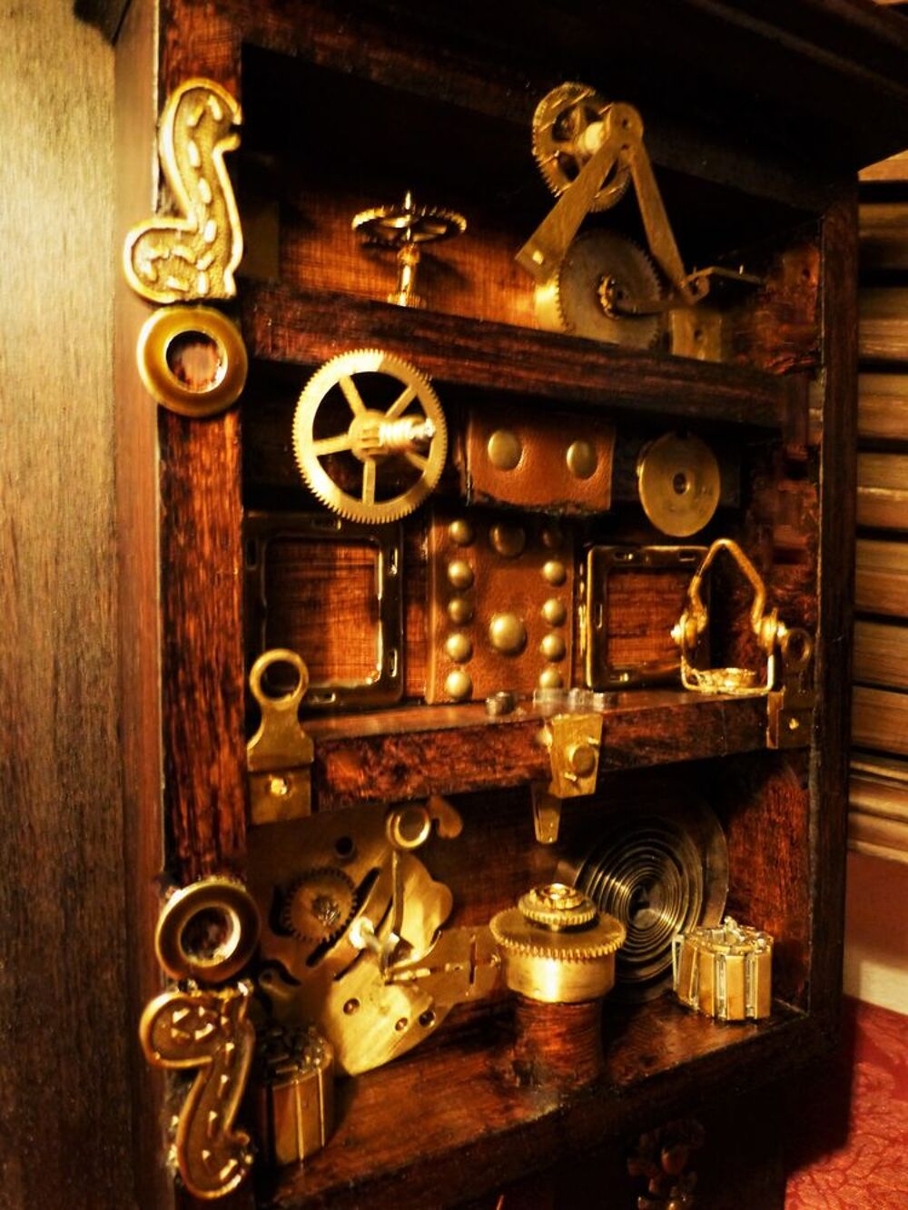 Petit Cabinet de Curiosit&eacute;s &quot;BRASS WORKSHOP&quot; Steampunk Dcoration