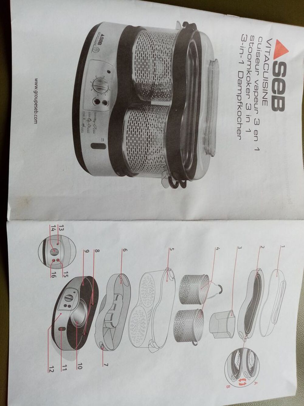 CUISEUR VAPEUR 3 en 1 VITACUISINE SEB Electroménager