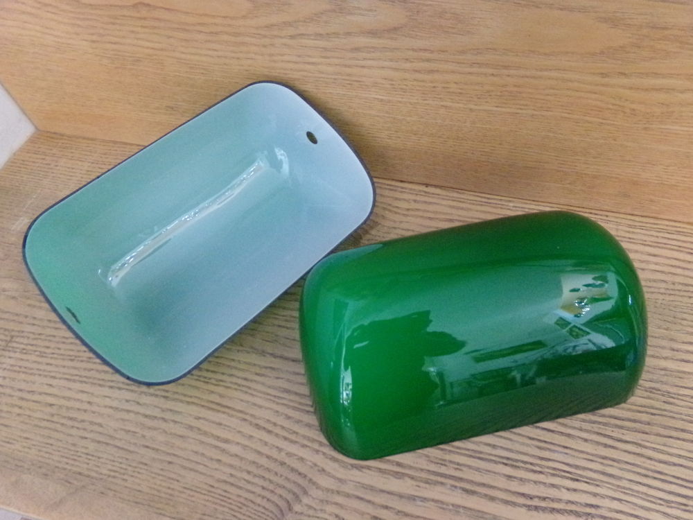 1 un Abat-jour baignoire en opaline verte et blanche pour la Décoration